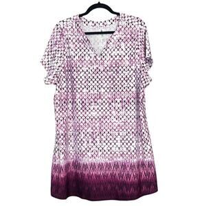 Swimsuits For All Cover Up Dress Buttery Soft 18/20 V-neck Beachy Poolside